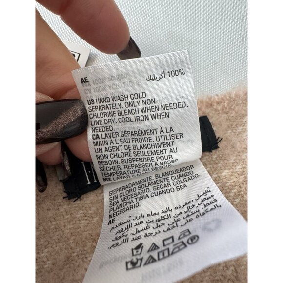 NWT Inc Intl Concepts Plaid Beige Blush Pink Scarf Colorblock 68x17 Cozy Layers - Picture 7 of 9